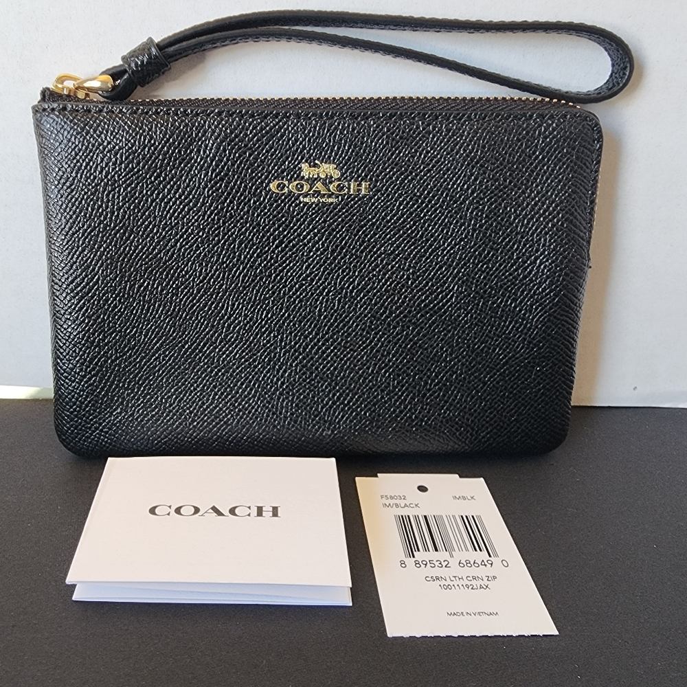 Coach Black Wristlet Clutch